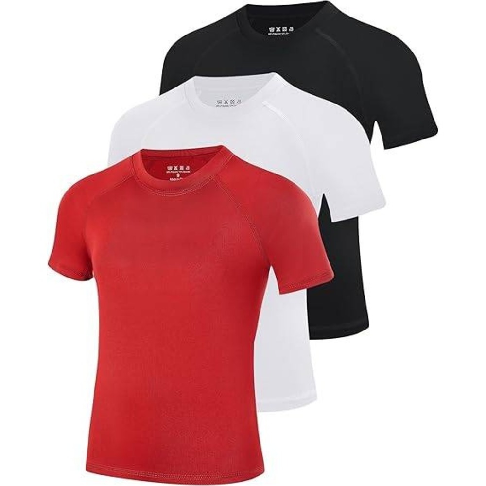 Set of 3 MSRP $31 Blueleaf Boy's M Compression Shirt Short Sleeve Youth Basket